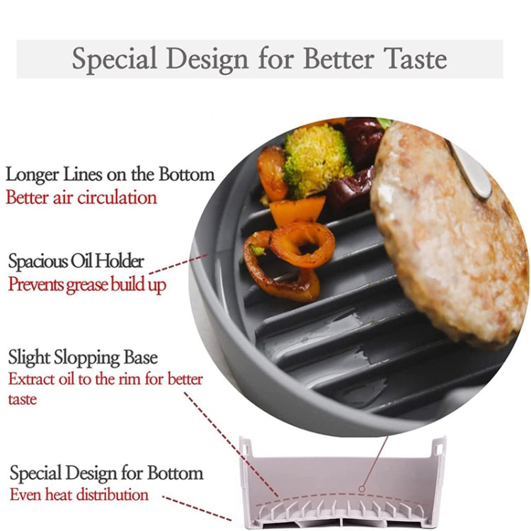 Round 2 Layer Air Fryer Silicone Basket Reusable Foldabl Air Fryer Mold Liner Tray(Gray) - Baking mat & Bakewares by PMC TechLife | Online Shopping South Africa | PMC TechLife