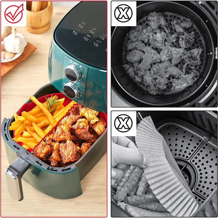 Round 2 Layer Air Fryer Silicone Basket Reusable Foldabl Air Fryer Mold Liner Tray(Gray) - Baking mat & Bakewares by PMC TechLife | Online Shopping South Africa | PMC TechLife