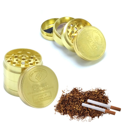 40mm 4 Layers Gold Coin Pattern Zinc Tobacco Grinder - Cigarette Box & Ashtrays by PMC Jewellery | Online Shopping South Africa | PMC Jewellery