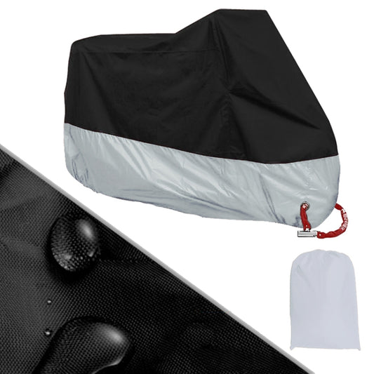 190T Motorcycle Rain Covers Dustproof Rain UV Resistant Dust Prevention Covers, Size: XXL(Black and Silver) - Protective Gear by PMC Jewellery | Online Shopping South Africa | PMC Jewellery | Buy Now Pay Later Mobicred