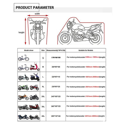 190T Motorcycle Rain Covers Dustproof Rain UV Resistant Dust Prevention Covers, Size: XXL(Black and Red) - Protective Gear by PMC Jewellery | Online Shopping South Africa | PMC Jewellery | Buy Now Pay Later Mobicred