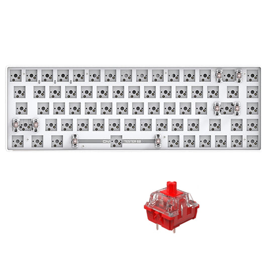 Dual-mode Bluetooth/Wireless Customized Hot Swap Mechanical Keyboard Kit + Red Shaft, Color: White - Other by PMC Jewellery | Online Shopping South Africa | PMC Jewellery | Buy Now Pay Later Mobicred