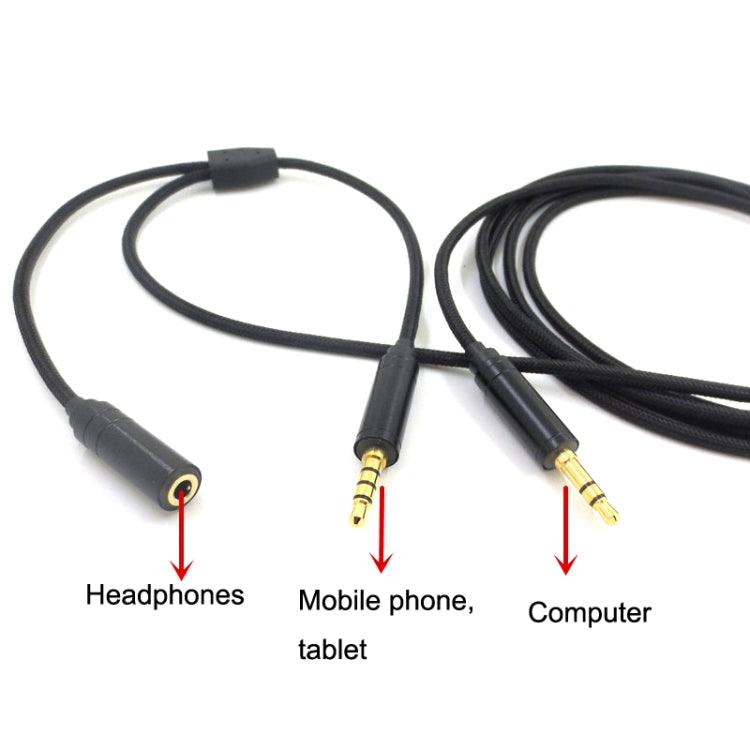 3.5mm Voice Party Live Recording Audio Cable Mobile Game Projection Computer Chat Link Cable(Black) - Headset Accessories by PMC Jewellery | Online Shopping South Africa | PMC Jewellery
