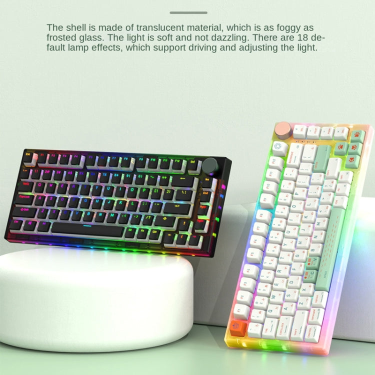 82 Keys Bluetooth Wireless 3-mode RGB Hot-plug Customized Mechanical Keyboard Kit + Keycap(White) - Other by PMC Jewellery | Online Shopping South Africa | PMC Jewellery | Buy Now Pay Later Mobicred