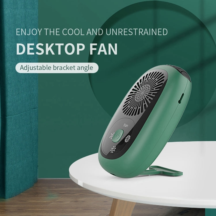 Leafless Hanging Neck Fan Mini Handheld Fan USB Rechargeable Fan Without Negative Ions White - Electric Fans by PMC Jewellery | Online Shopping South Africa | PMC Jewellery | Buy Now Pay Later Mobicred