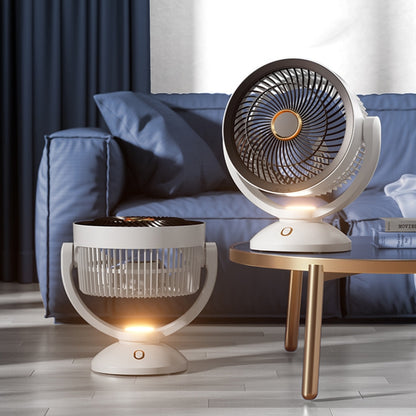 Desktop Air Circulation Upright Night Light Fan Household Rotatable Turbo Fan, Style: Charging Model - Electric Fans by PMC Jewellery | Online Shopping South Africa | PMC Jewellery | Buy Now Pay Later Mobicred