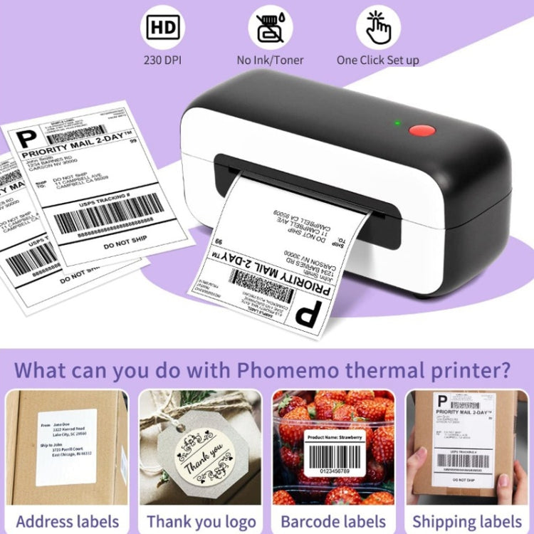 Phomemo PM246S Address Label Printer Thermal Paper Express E-Manifest Printer, Size: EU(Black Red) - Printer by Phomemo | Online Shopping South Africa | PMC Jewellery | Buy Now Pay Later Mobicred