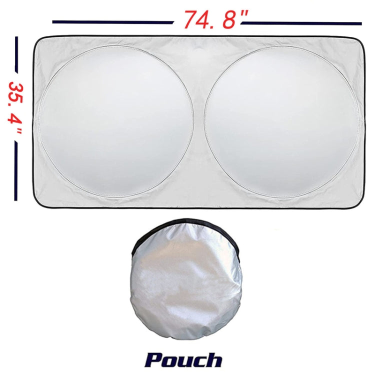 190x90cm Car Double Circle Sun Visor Heat Insulation Sun Protection Sun Block - Window Foils & Solar Protection by PMC Jewellery | Online Shopping South Africa | PMC Jewellery