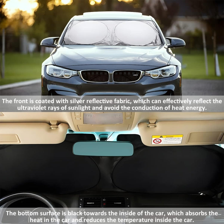 150x85cm Car Double Circle Sun Visor Heat Insulation Sun Protection Sun Block - Window Foils & Solar Protection by PMC Jewellery | Online Shopping South Africa | PMC Jewellery