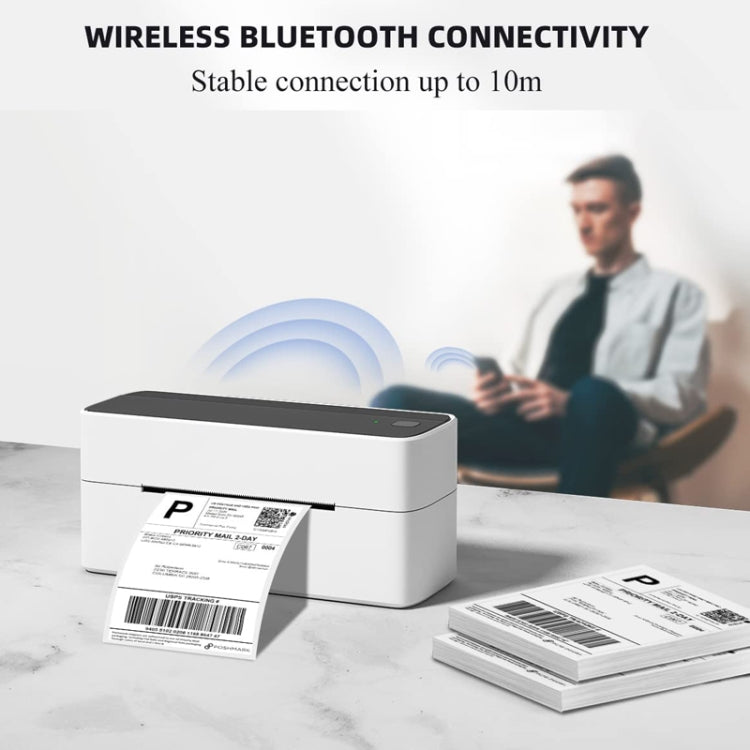 Phomemo PM241-BT Bluetooth Address Label Printer Thermal Shipping Package Label Maker, Size: EU(White Blue) - Printer by Phomemo | Online Shopping South Africa | PMC Jewellery | Buy Now Pay Later Mobicred