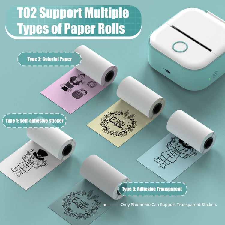 Phomemo T02 Gift Box Phone Bluetooth Mini Printer Photo Thermal Printer Family Student Wrong Question Printer(White) - Printer by Phomemo | Online Shopping South Africa | PMC Jewellery | Buy Now Pay Later Mobicred