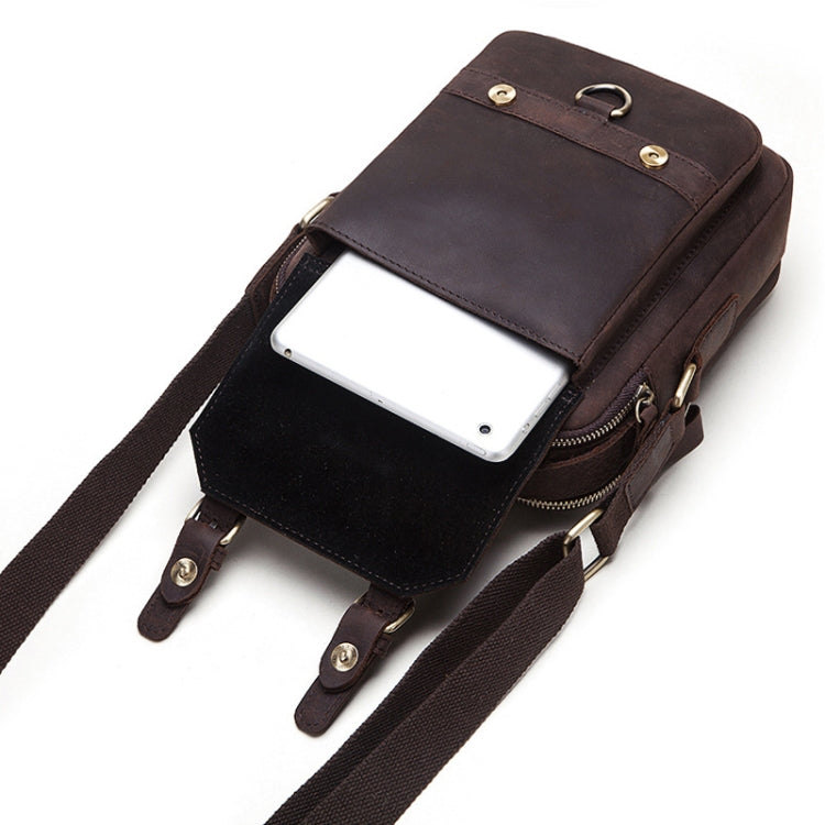 HUMERPAUL Men Shoulder Bag Retro Leather Crossbody Bag(Brown) - Single-shoulder Bags by HUMERPAUL | Online Shopping South Africa | PMC Jewellery