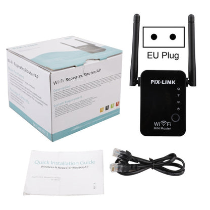 PIX-LINK 2.4G 300Mbps WiFi Signal Amplifier Wireless Router Dual Antenna Repeater(EU Plug) - Broadband Amplifiers by PIX-LINK | Online Shopping South Africa | PMC Jewellery