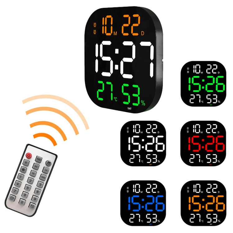 13-Inch LED Acrylic Electronic Clock Large-Screen Square Wall Clock With Timing Temperature Humidity(6632 White Red) - Wall Clock by PMC TechLife | Online Shopping South Africa | PMC TechLife