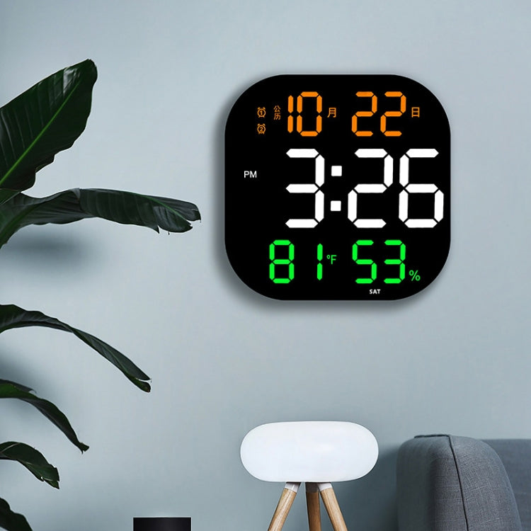 13-Inch LED Acrylic Electronic Clock Large-Screen Square Wall Clock With Timing Temperature Humidity(6632 White Red) - Wall Clock by PMC TechLife | Online Shopping South Africa | PMC TechLife