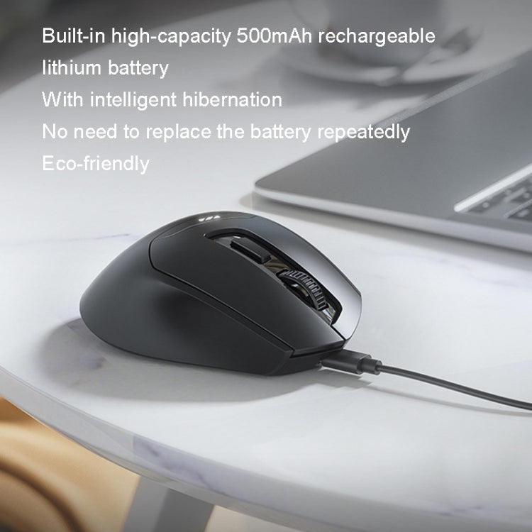 Inphic DR01 Bluetooth 3 Mode Wireless Mouse Charging Quiet Office Game Laptop Computer Home Use(Black) - free shipping - PMC Jewellery - Order now!