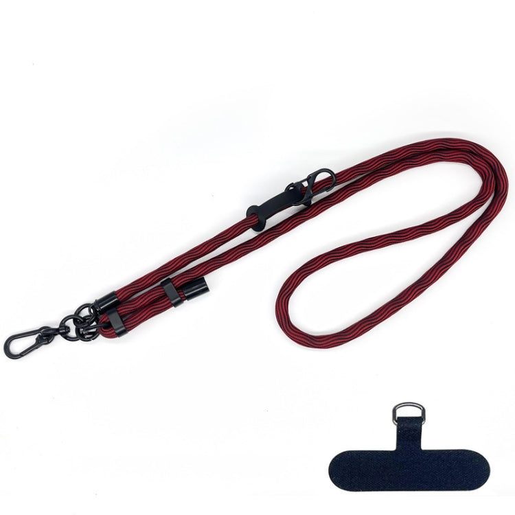 10mm Thick Rope Mobile Phone Anti-Lost Adjustable Lanyard Spacer(Tide Pattern Black Red) - free shipping - PMc TechLife - Order now!