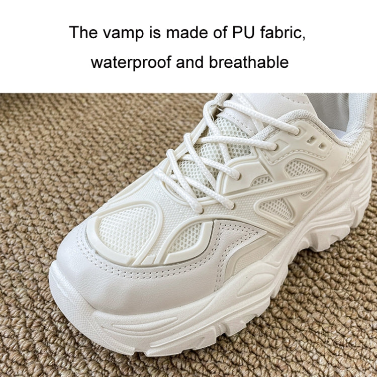 Thick Soled Breathable Platform Shoes High Heel Sneakers, Size: 37(White) - Running Shoes by PMC Jewellery | Online Shopping South Africa | PMC Jewellery