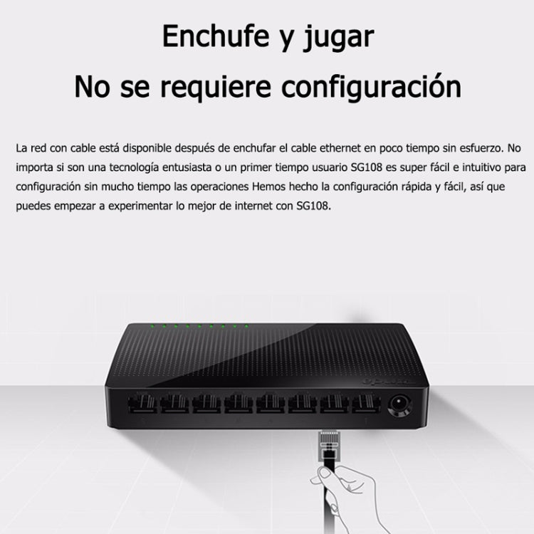 Tenda SG108 100/1000M Desktop Network Switch 8 Port Gigabit Desktop Switch Ethernet Switch LAN Hub(AU Plug) - Network Hubs by Tenda | Online Shopping South Africa | PMC Jewellery | Buy Now Pay Later Mobicred