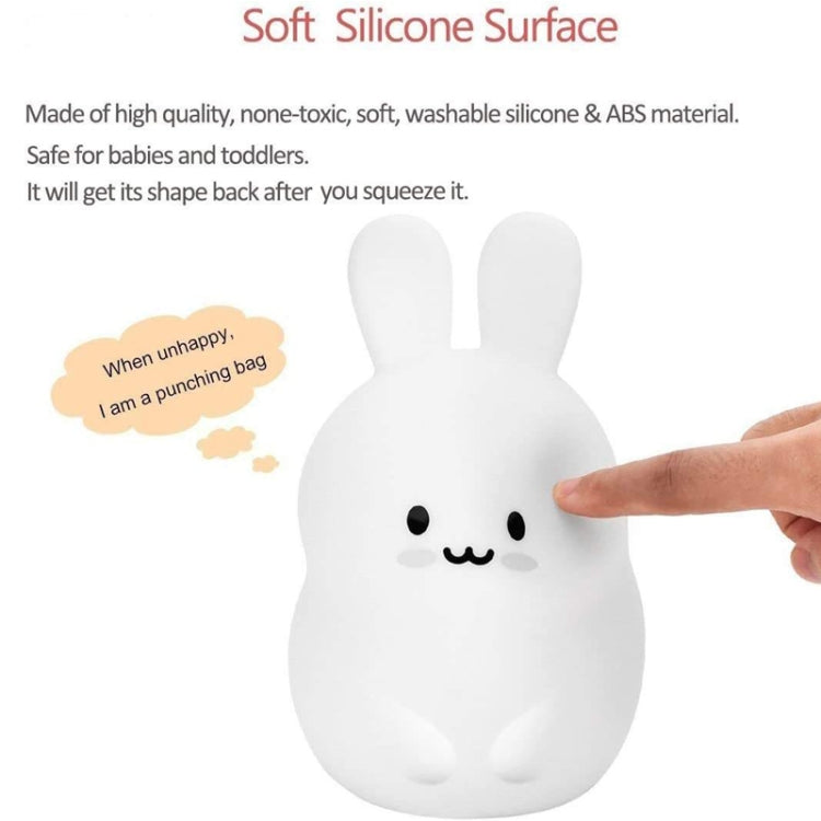 Rabbit Silicone Pat Night Light Children Gift Color Changing Lamp, Specification: Charging - Night Lights by PMC Jewellery | Online Shopping South Africa | PMC Jewellery | Buy Now Pay Later Mobicred