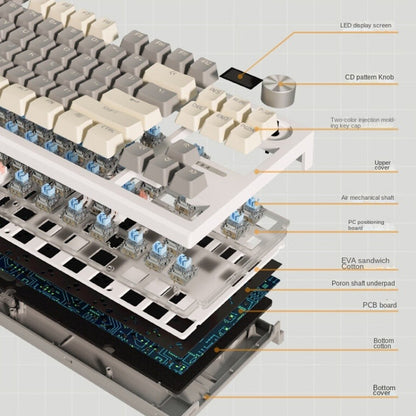 LANGTU LT84 Mechanical Luminous Keyboard, Style: Wired Single-mode Silver Gray Shaft (Daybreak) - Wired Keyboard by LANGTU | Online Shopping South Africa | PMC Jewellery | Buy Now Pay Later Mobicred