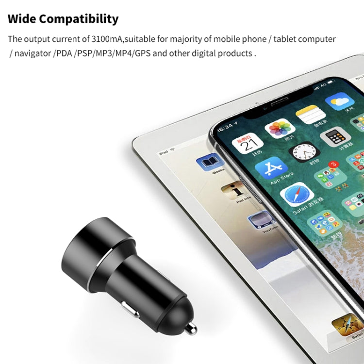 Mini Multifunctional Dual USB Digital Display Car Charger(Red) - Car Charger by PMC TechLife | Online Shopping South Africa | PMC TechLife | Buy Now Pay Later Mobicred