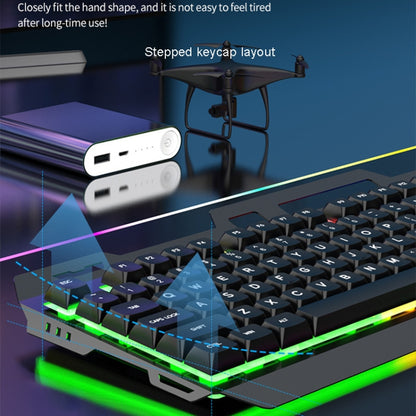 K-Snake Mechanical Feel Keyboard Mouse Kit USB Wired 104 Keycaps Computer Keyboard, Style: Keyboard+Mouse (Black Gray) - Wired Keyboard by K-Snake | Online Shopping South Africa | PMC Jewellery | Buy Now Pay Later Mobicred