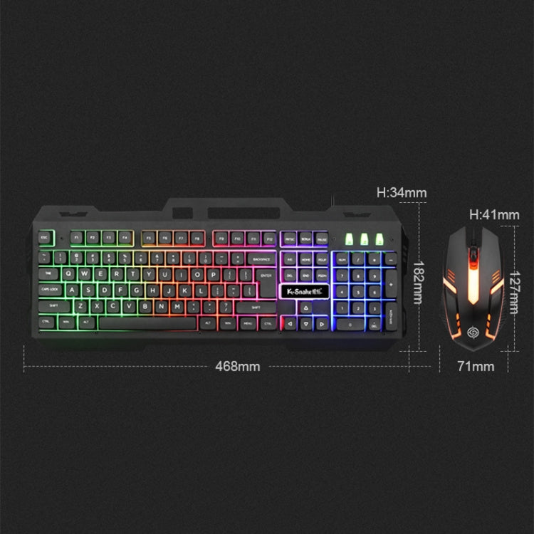 K-Snake Mechanical Feel Keyboard Mouse Kit USB Wired 104 Keycaps Computer Keyboard, Style: Single Keyboard (Black) - Wired Keyboard by K-Snake | Online Shopping South Africa | PMC Jewellery | Buy Now Pay Later Mobicred