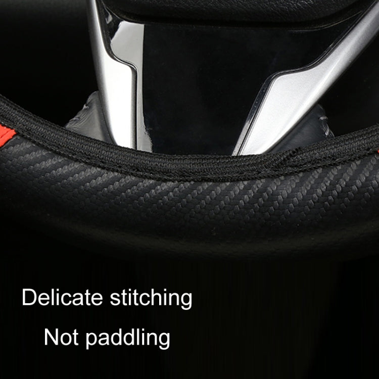 38cm Carbon Fiber Elastic Leather Without Inner Ring Car Steering Wheel Cover, Color: Liquor - Steering Wheel Accessories by PMC Jewellery | Online Shopping South Africa | PMC Jewellery | Buy Now Pay Later Mobicred