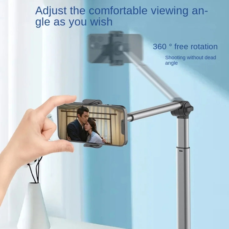 Mobile Live Piercing Bracket Aluminum Alloy 360 Degree Rotation Telescopic Adjustment Bedside Desktop Live Bracket(Gray) - free shipping - PMc TechLife - Order now!