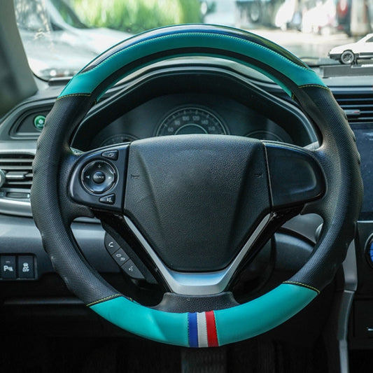 38cm Microfiber Leather Sports Colorful Car Steering Wheel Cover, Color: Green(O Type) - Steering Wheel Accessories by PMC Jewellery | Online Shopping South Africa | PMC Jewellery | Buy Now Pay Later Mobicred