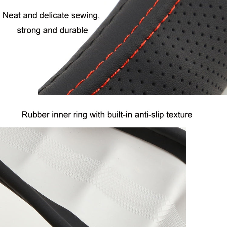 45cm Leather Truck Steering Wheel Cover(Black Line) - Steering Wheel Accessories by PMC Jewellery | Online Shopping South Africa | PMC Jewellery | Buy Now Pay Later Mobicred