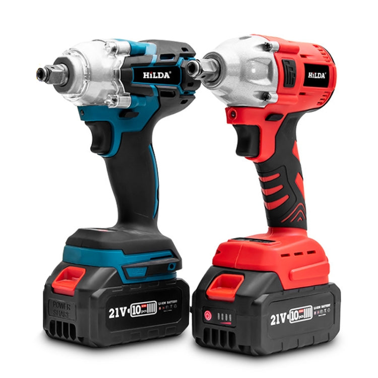 HILDA Motorized Wrenches Lithium Repair Parts With 22mm Socket, EU Plug, Model: Red With 2 Battery+1 Charger(1500mAh) - Screws by HILDA | Online Shopping South Africa | PMC Jewellery | Buy Now Pay Later Mobicred