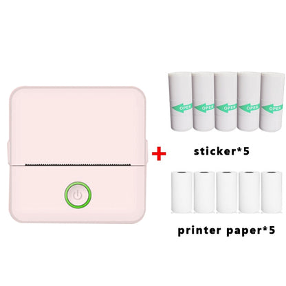 X6 200DPI Student Homework Printer Bluetooth Inkless Pocket Printer Pink 5 Printer Paper+5 Stickers - Printer by PMC Jewellery | Online Shopping South Africa | PMC Jewellery | Buy Now Pay Later Mobicred