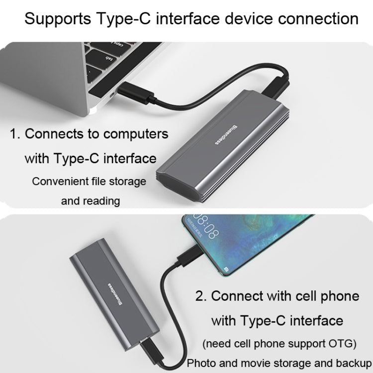 Blueendless 2810 General Dual Protocol Wiring 2-in-1 M.2 Mobile Hard Disk Case SSD External Solid Hard Drive Enclosure Box - HDD Enclosure by Blueendless | Online Shopping South Africa | PMC Jewellery | Buy Now Pay Later Mobicred