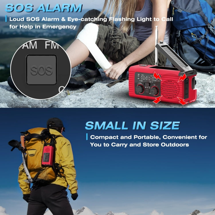 Solar Charging NOAA Emergency Weather Radio with LED Flashlight Reading Lamp, SOS Alarm(Grey) - Radio Player by PMC Jewellery | Online Shopping South Africa | PMC Jewellery | Buy Now Pay Later Mobicred