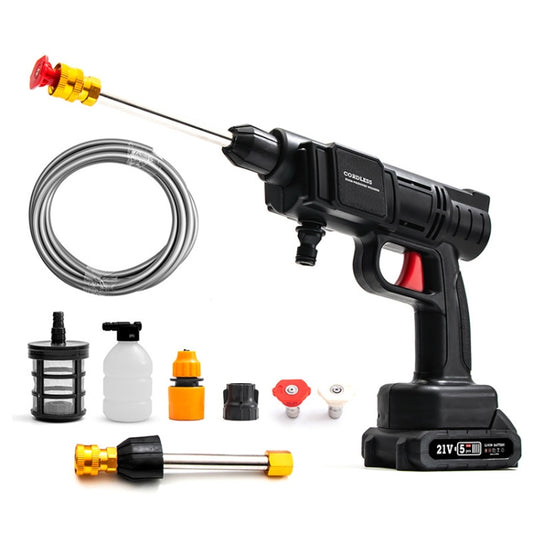 HILDA 21V High Pressure Water Torch Lithium Car Washer Plastic Package, Model: US Plug + 1 Battery - Car Washer & Accessories by HILDA | Online Shopping South Africa | PMC Jewellery