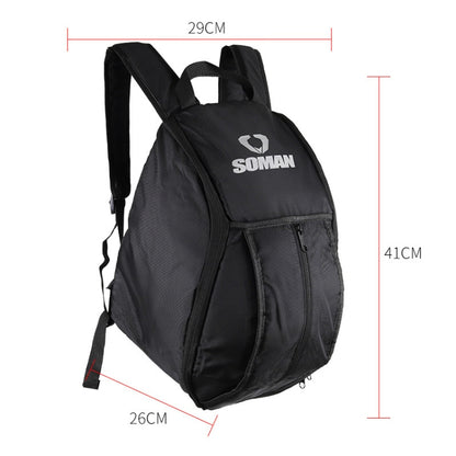 SOMAN Cycling Backpack Waterproof Motorcycle Helmet Bag(Black) - Bags & Luggages by SOMAN | Online Shopping South Africa | PMC Jewellery | Buy Now Pay Later Mobicred