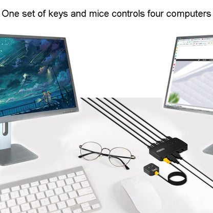 FJGEAR FJ-U404 USB2.0 4 In 4 Out Sharing Switcher With Controller - Switch by FJGEAR | Online Shopping South Africa | PMC Jewellery | Buy Now Pay Later Mobicred