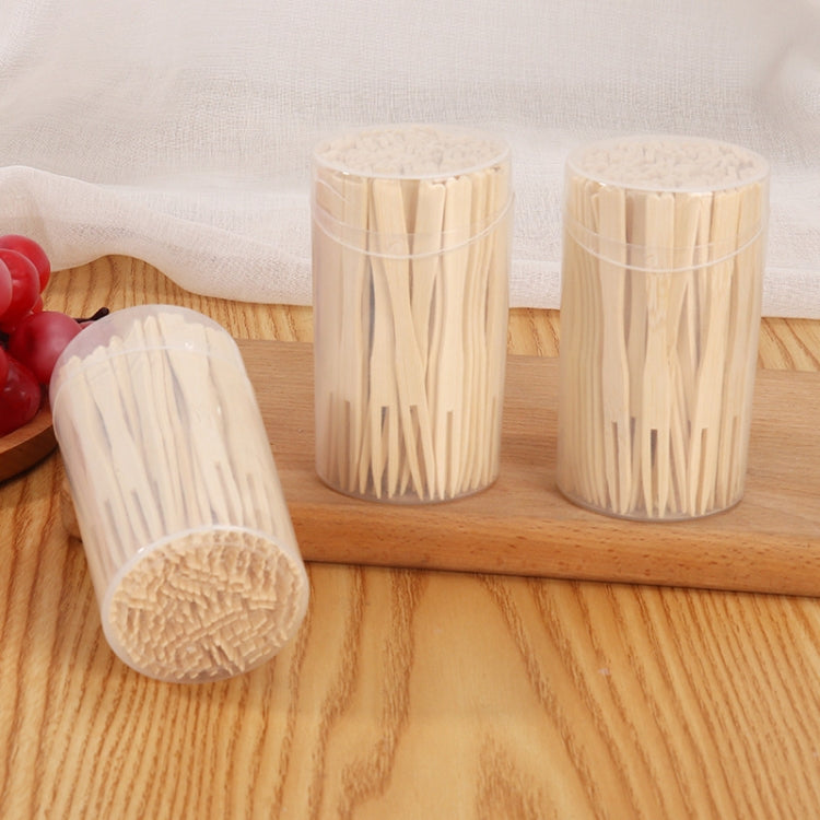 200pcs /Can Bamboo Fruit Stick Disposable Two Tines Dessert Fork For Home Use - Gadgets by PMC TechLife | Online Shopping South Africa | PMC TechLife