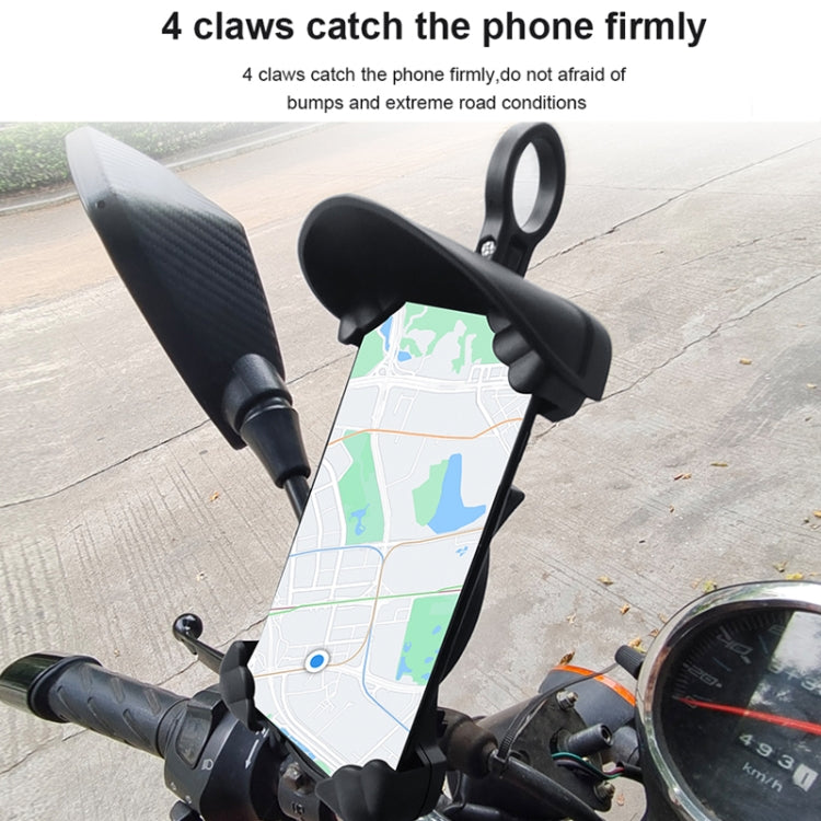 Motorcycle Sunshade Rainproof Mobile Phone Holder, Shape: Charging Mirror Holder 5V-2A - Holder by PMC Jewellery | Online Shopping South Africa | PMC Jewellery | Buy Now Pay Later Mobicred