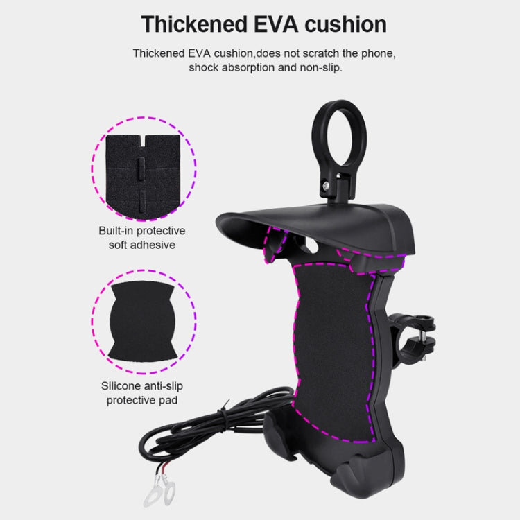Motorcycle Sunshade Rainproof Mobile Phone Holder, Shape: Charging Mirror Holder 18W (QC3.0) - Holder by PMC TechLife | Online Shopping South Africa | PMC TechLife | Buy Now Pay Later Mobicred