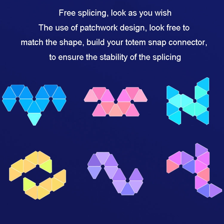 10pcs /Set Triangle Splicing Intelligent Sound Control Quantum Light Atmosphere Lighting With Remote Control, US Plug(Bluetooth Model) - Novelty Lighting by PMC TechLife | Online Shopping South Africa | PMC TechLife | Buy Now Pay Later Mobicred