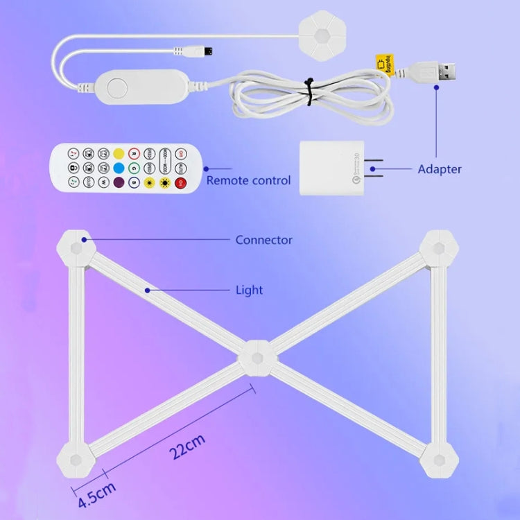 9pcs /Set LED WIFI Graffiti Bluetooth Smart Splicing Quantum Light DIY Atmosphere Lighting With Remote Control, US Plug(White) - Novelty Lighting by PMC TechLife | Online Shopping South Africa | PMC TechLife | Buy Now Pay Later Mobicred