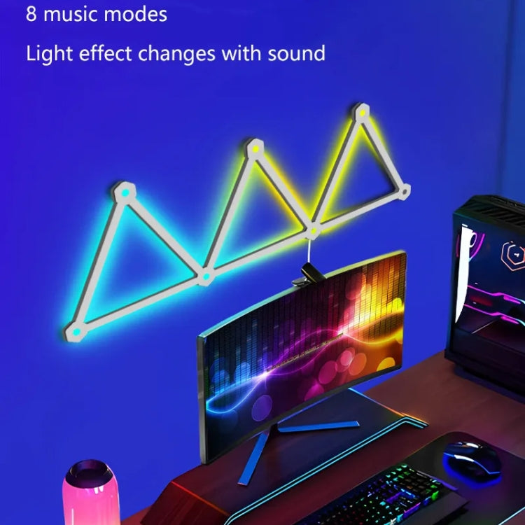 9pcs /Set LED WIFI Graffiti Bluetooth Smart Splicing Quantum Light DIY Atmosphere Lighting With Remote Control, US Plug(White) - Novelty Lighting by PMC TechLife | Online Shopping South Africa | PMC TechLife | Buy Now Pay Later Mobicred
