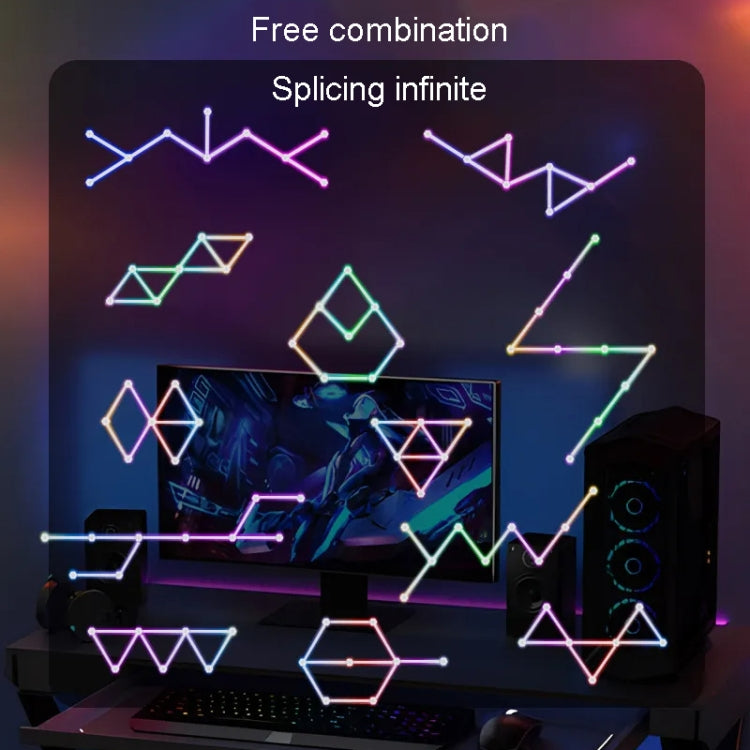 9pcs /Set LED WIFI Graffiti Bluetooth Smart Splicing Quantum Light DIY Atmosphere Lighting With Remote Control, US Plug(White) - Novelty Lighting by PMC TechLife | Online Shopping South Africa | PMC TechLife | Buy Now Pay Later Mobicred