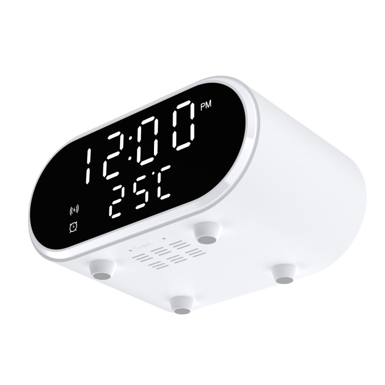 15W LED Mirror Wireless Charger Desktop Multifunctional Mini Clock(White) - free shipping - PMC Jewellery - Order now!