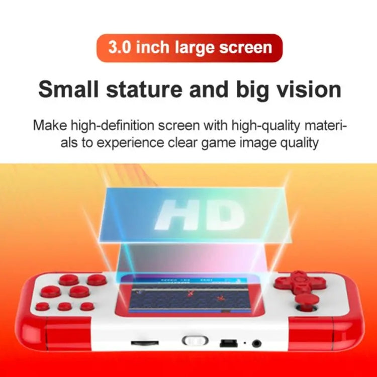 A12 3.0-Inch HD Colorful Screen Retro Handheld Game Console With 666 Built-In Games, Model: Single White Red - Pocket Console by PMC Jewellery | Online Shopping South Africa | PMC Jewellery | Buy Now Pay Later Mobicred