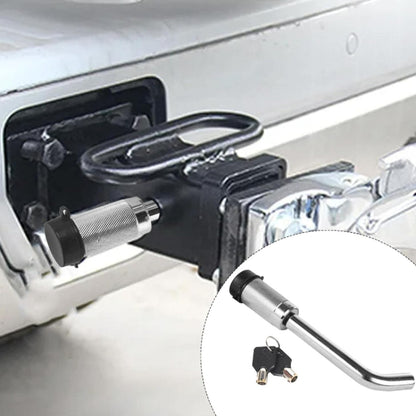 Car Latch Lock Trailer Tow Hook Anti-theft Padlock(Bending Silver) - Towing Bars by PMC Jewellery | Online Shopping South Africa | PMC Jewellery