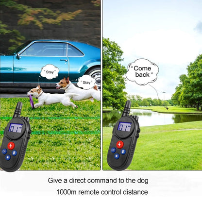 1000m Remote Control Intercom Dog Trainer Electric Shock Vibration Stop Barker(Black) - Training Aids by PMC Jewellery | Online Shopping South Africa | PMC Jewellery